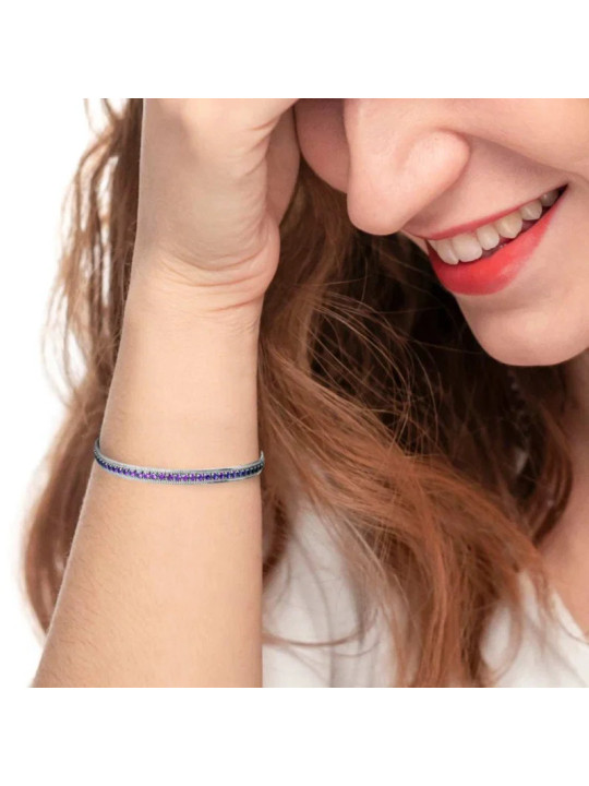 Bracciale Donna Marlù 31BR0009-P Tennis in Acciaio con Cubic Zirconia e Catena Snake Regolabile
