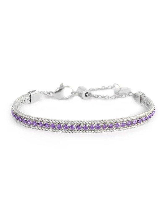 Bracciale Donna Marlù 31BR0009-P Tennis in Acciaio con Cubic Zirconia e Catena Snake Regolabile