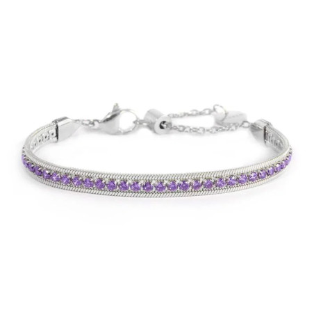 Bracciale Donna Marlù 31BR0009-P Tennis in Acciaio con Cubic Zirconia e Catena Snake Regolabile