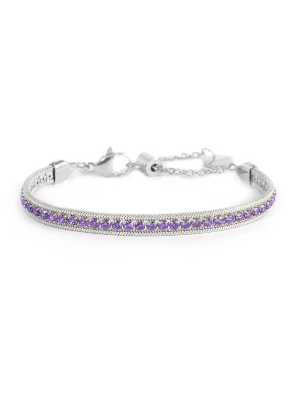 Bracciale Donna Marlù 31BR0009-P Tennis in Acciaio con Cubic Zirconia e Catena Snake Regolabile