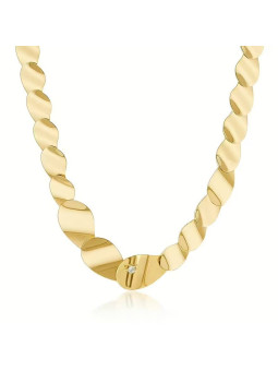 Collana Donna Brosway Bloom BOM06 Acciaio Dorato e Cristalli