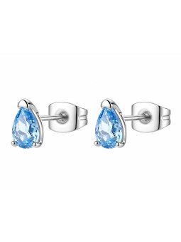 Orecchini Donna Brosway Desideri BEIE039 a Lobo in Acciaio 316L con Cubic Zirconia Acquamarina