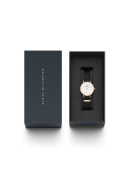Orologio Solo Tempo Unisex DW00100251 Petite Cornwall Nero, Cassa Oro Rosa 28 mm