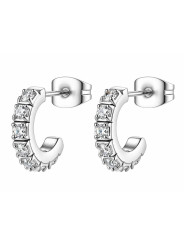 Orecchini Donna Brosway Desideri BEIE044 Cerchietto Acciaio Dorato e Zirconia