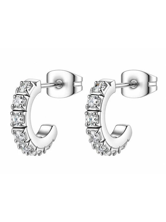 Orecchini Donna Brosway Desideri BEIE044 Cerchietto Acciaio Dorato e Zirconia