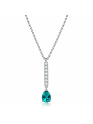 Collana Donna Brosway Desideri BEIN037 in Acciaio 316L con Pendente a Barretta e Zirconia Paraiba