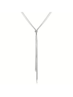 Collana Donna Brosway Weave BWV01 a Y in Acciaio 316L con Catena Snake e Elemento Scorrevole