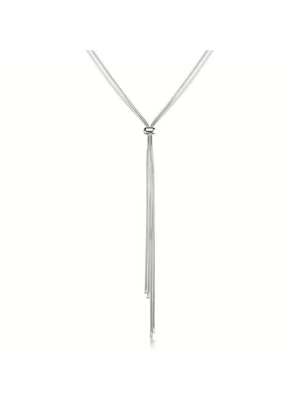 Collana Donna Brosway Weave BWV01 a Y in Acciaio 316L con Catena Snake e Elemento Scorrevole
