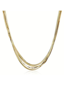 Collana Donna Brosway Weave BWV04 a Y in Acciaio Dorato 316L con Catene Snake e Cristalli