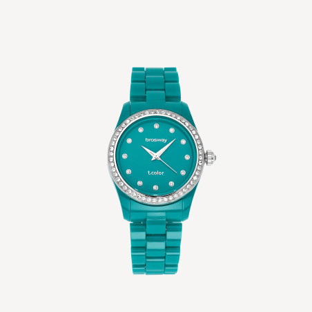 Orologio Donna Brosway T-Color WTC28 Solo Tempo Acciaio e Policarbonato Turchese 36 mm