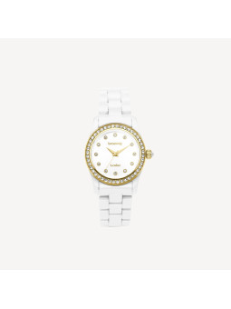 Orologio Donna Brosway T-Color WTC72 Solo Tempo Acciaio Oro 14K e Policarbonato Bianco 31 mm