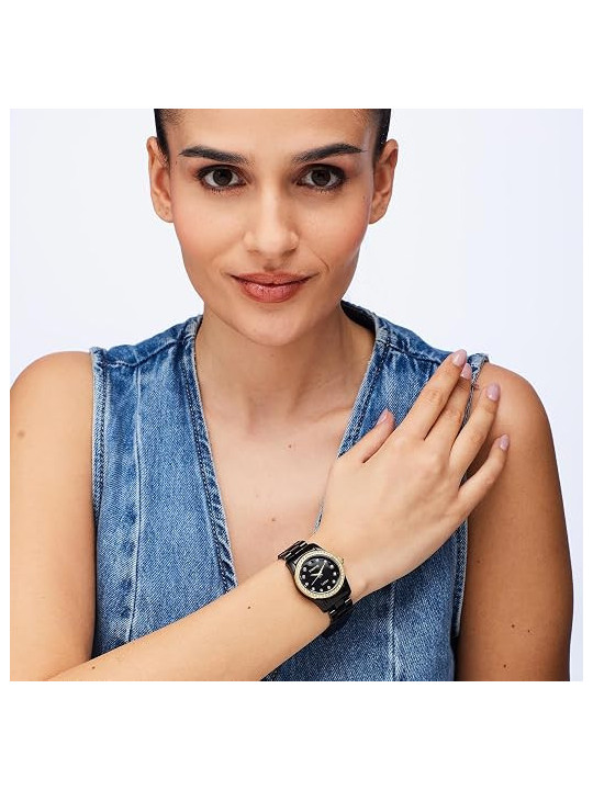 Orologio Donna Brosway T-Color WTC73 Solo Tempo Acciaio Oro 14K e Policarbonato Nero 31 mm