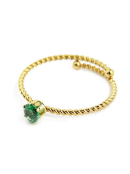 Anello Marlù Donna 18AN115GV-S Dorato Regolabile con Cristallo Verde 4 mm