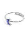 Anello Marlù Donna 18AN052B-S con Luna e Cristalli Blu Regolabile in Acciaio