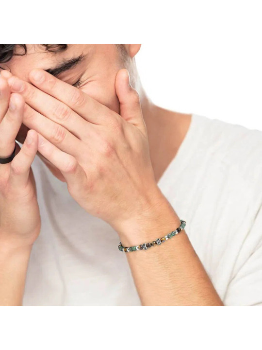 Bracciale Marlù Uomo 1BR0011 con Occhio di Tigre e Turchese Africano | Bracciali Marlù
