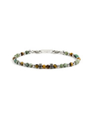 Bracciale Marlù Uomo 1BR0011 con Occhio di Tigre e Turchese Africano | Bracciali Marlù