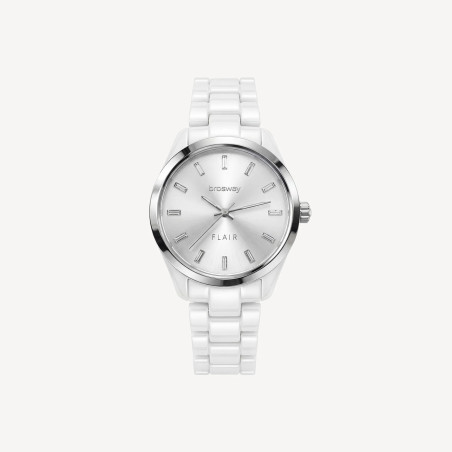 Orologio Brosway Flair WFA01 Donna in Acciaio con Cristalli e Cinturino Bianco