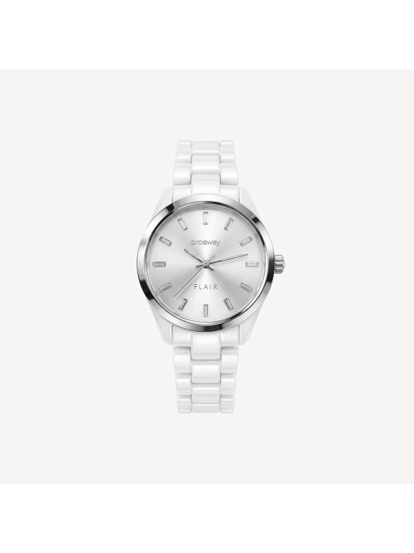 Orologio Brosway Flair WFA01 Donna in Acciaio con Cristalli e Cinturino Bianco