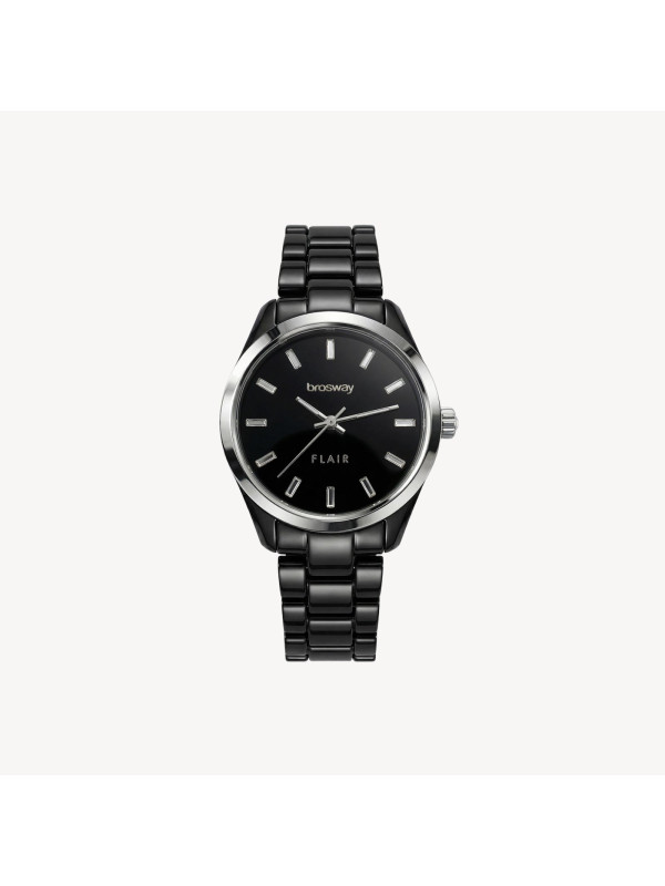 Orologio Brosway Flair WFA02 Donna in Acciaio con Cristalli e Cinturino Nero