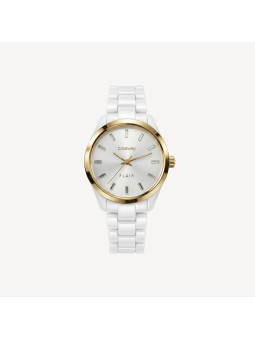 Orologio Brosway Flair WFA06 Donna in Acciaio PVD Oro 14K con Cristalli e Cinturino Bianco