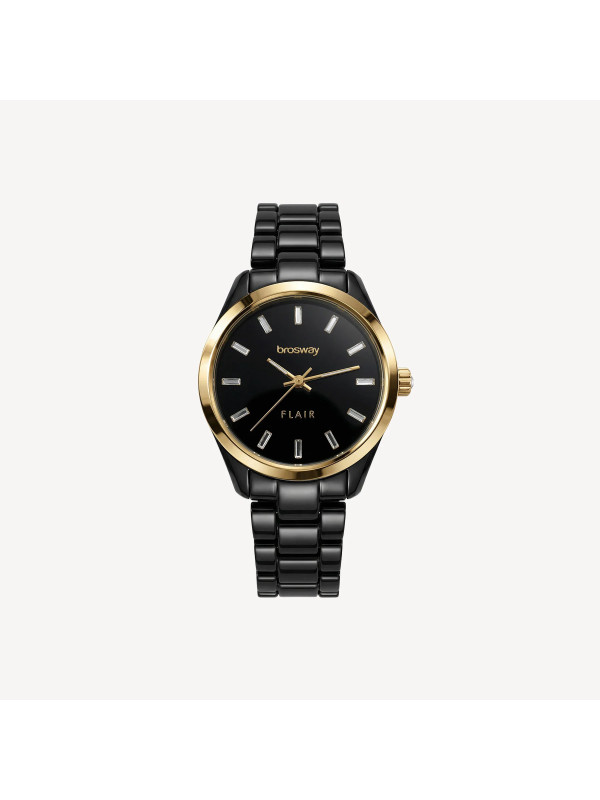 Orologio Brosway Flair WFA07 Oro 14K Nero con Cristalli | Orologi Brosway