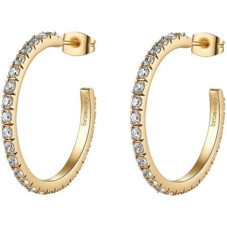 Orecchini Brosway Desideri BEIE047 a Cerchio in Acciaio con Cubic Zirconia