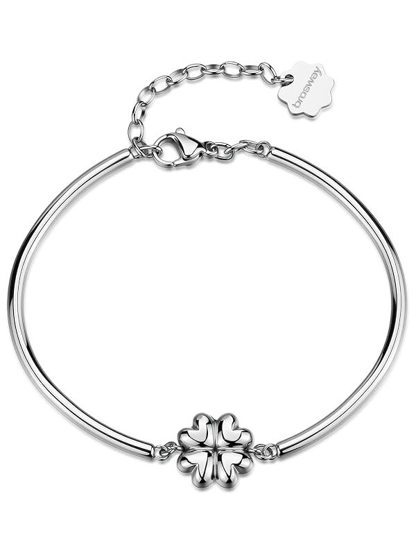 Bracciale Brosway Chakra BHKB306 Donna in Acciaio con Simbolo Quadrifoglio
