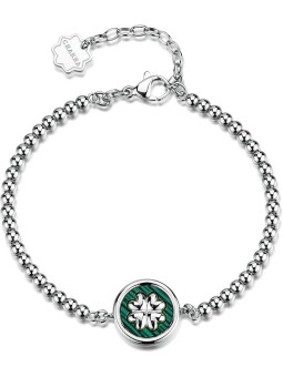Bracciale Brosway Chakra BHKB308 Donna in Acciaio con Pietre Naturali e Quadrifoglio