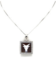 Collana Donna Nadir in Argento 925% con Ciondolo Segno Zodiacale Capricorno Cammeo con Conchiglia Sarda