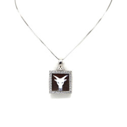 Collana Donna Nadir in Argento 925% con Ciondolo Segno Zodiacale Capricorno Cammeo con Conchiglia Sarda