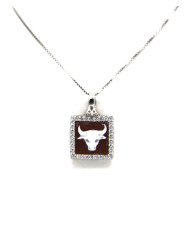 Collana Donna Nadir in Argento 925% con Ciondolo Segno Zodiacale Toro Cammeo con Conchiglia Sarda