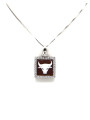 Collana Donna Nadir in Argento 925% con Ciondolo Segno Zodiacale Toro Cammeo con Conchiglia Sarda