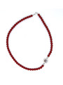 Collana Donna Nadir in Pasta di Corallo Rosso, Centrale in Argento 925 45cm