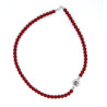 Collana Donna Nadir in Pasta di Corallo Rosso, Centrale in Argento 925 45cm