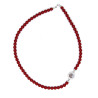 Collana Donna Nadir in Pasta di Corallo Rosso, Centrale in Argento 925 45cm