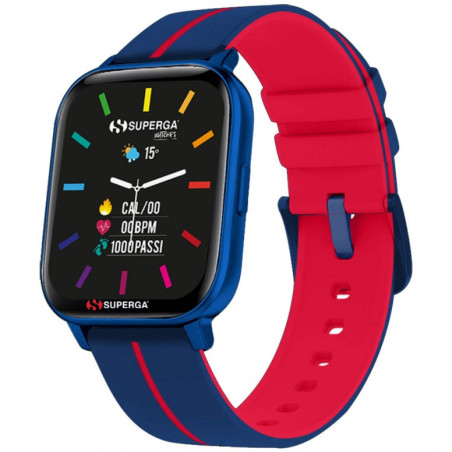 Orologio Smartwatch Uomo Superga Ink 2 SW-STC016 Cinturino in Silicone Blu Rosso