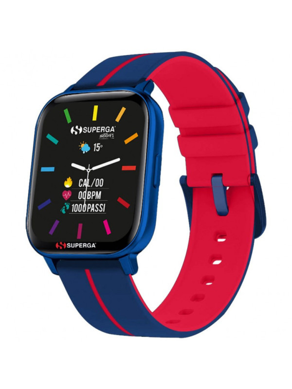 Orologio Smartwatch Uomo Superga Ink 2 SW-STC016 Cinturino in Silicone Blu Rosso