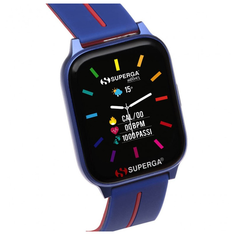 Orologio Smartwatch Uomo Superga Ink 2 SW-STC016 Cinturino in Silicone Blu Rosso