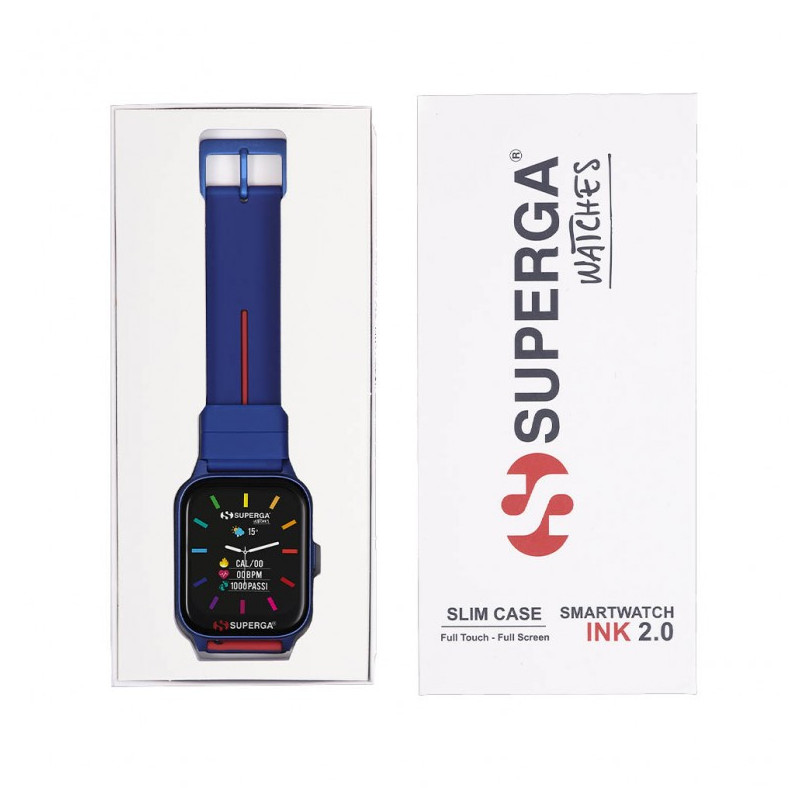 Orologio Smartwatch Uomo Superga Ink 2 SW-STC016 Cinturino in Silicone Blu Rosso
