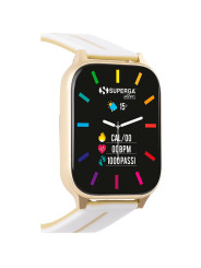Orologio Smartwatch Donna Superga Ink SW-STC014 Cinturino Bianco e Oro 42 mm