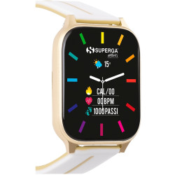 Orologio Smartwatch Donna Superga Ink SW-STC014 Cinturino Bianco e Oro 42 mm