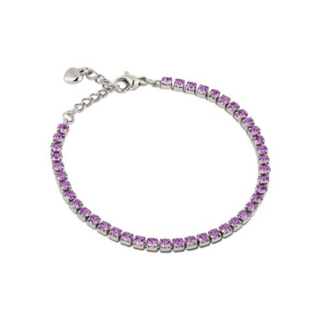 Bracciale Donna Tennis Ops OPSBR-926 Acciaio Silver con pietre Lilla 3mm