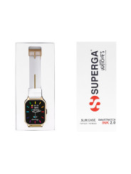 Orologio Smartwatch Donna Superga Ink SW-STC014 Cinturino Bianco e Oro 42 mm