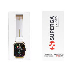 Orologio Smartwatch Donna Superga Ink SW-STC014 Cinturino Bianco e Oro 42 mm