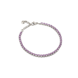 Bracciale Donna Tennis Ops OPSBR-928 Acciaio Silve con pietre Viola 3mm