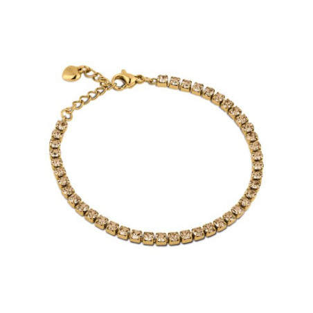 Bracciale Donna Tennis Ops OPSBR-930 Acciaio Oro con pietre Caramello 3mm