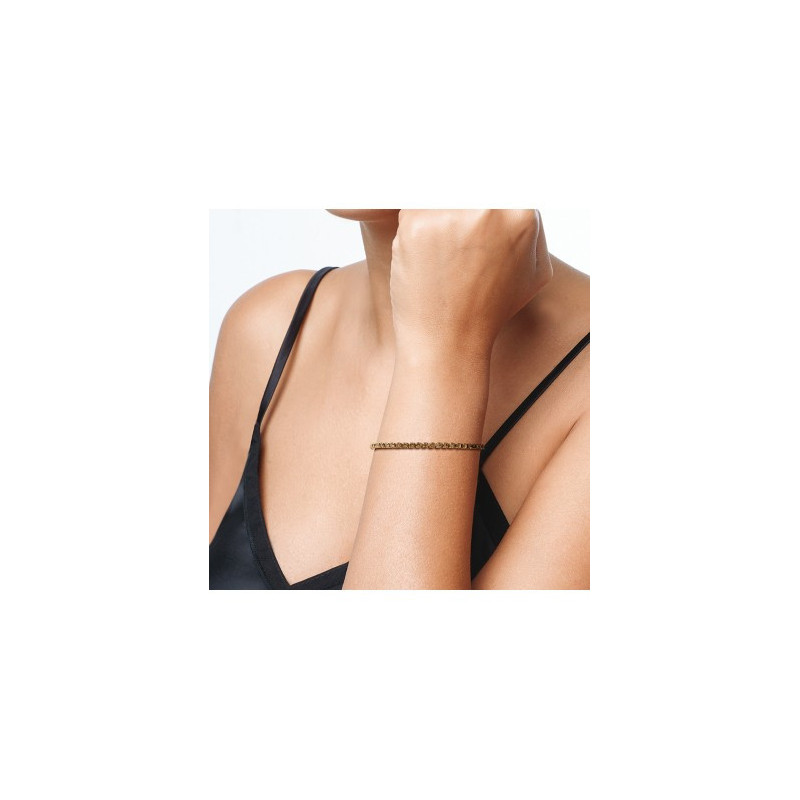 Bracciale Donna Tennis Ops OPSBR-930 Acciaio Oro con pietre Caramello 3mm
