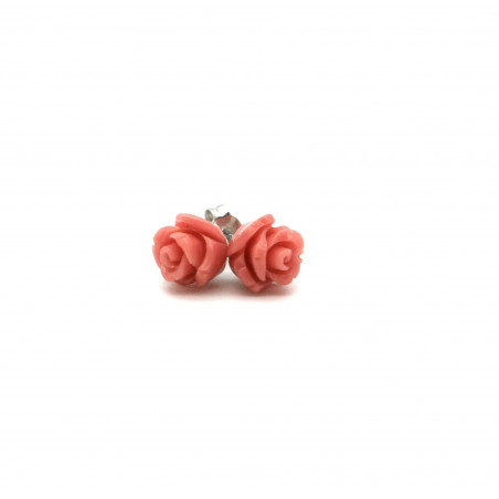 earrings woman nadir silver 925 with pink coral paste