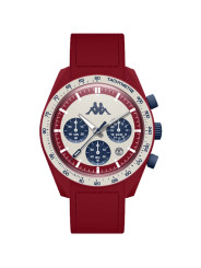 Orologio Cronografo Unisex Kappa KW-039 Cinturino in Silicone Bordeaux Cassa 45mm