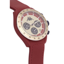 Orologio Cronografo Unisex Kappa KW-039 Cinturino in Silicone Bordeaux Cassa 45mm